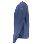 Blue Cotton Men Sweater