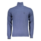 Blu Poliammide Men Sweater Turtleneck