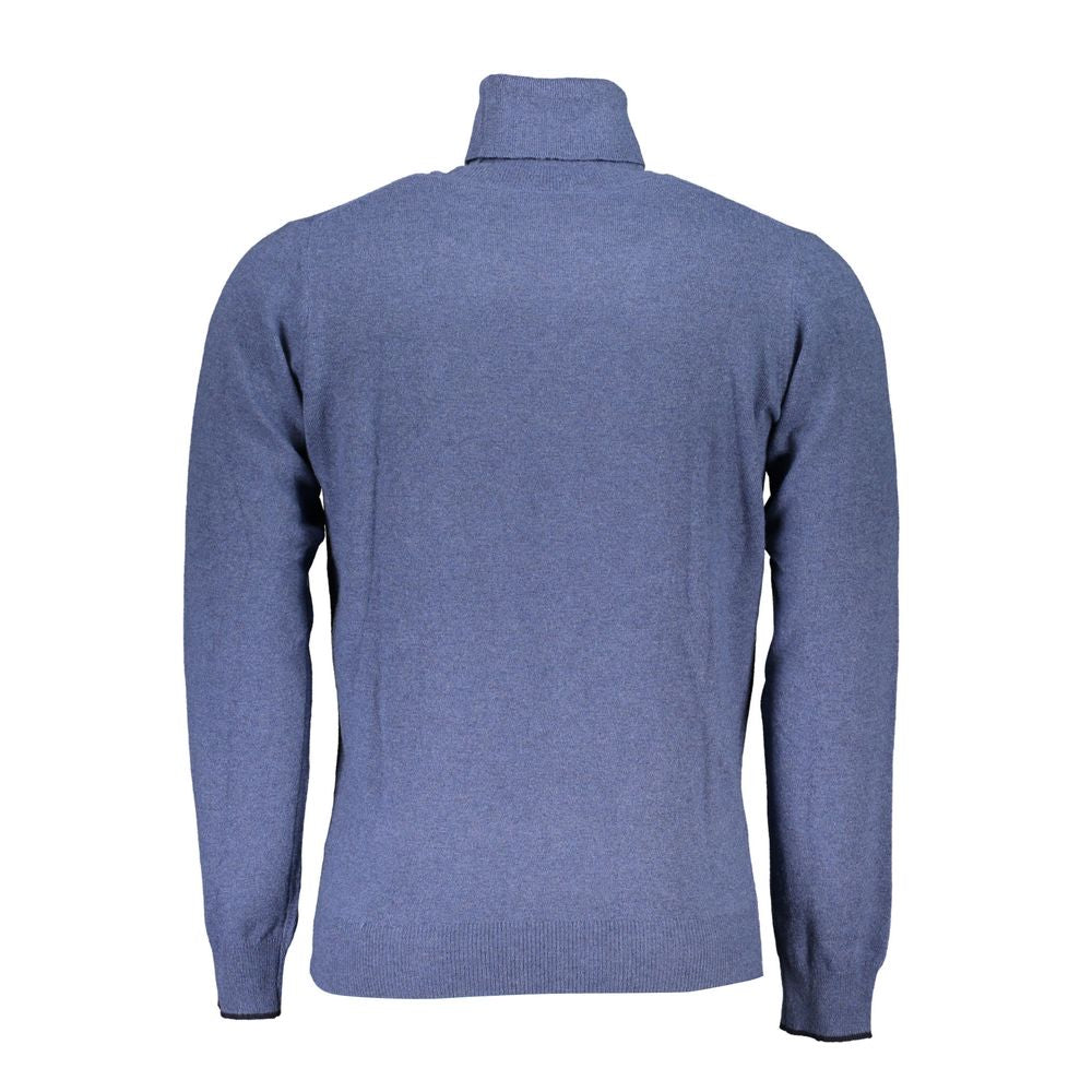 Blu Poliammide Men Sweater Turtleneck