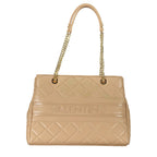 Beige Polyurethane Women Handbag