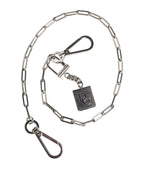 Silver Tone Metal Chain DG Charm Belt Keychain