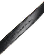 Gold Floral Jacquard Silver Metal Buckle Belt