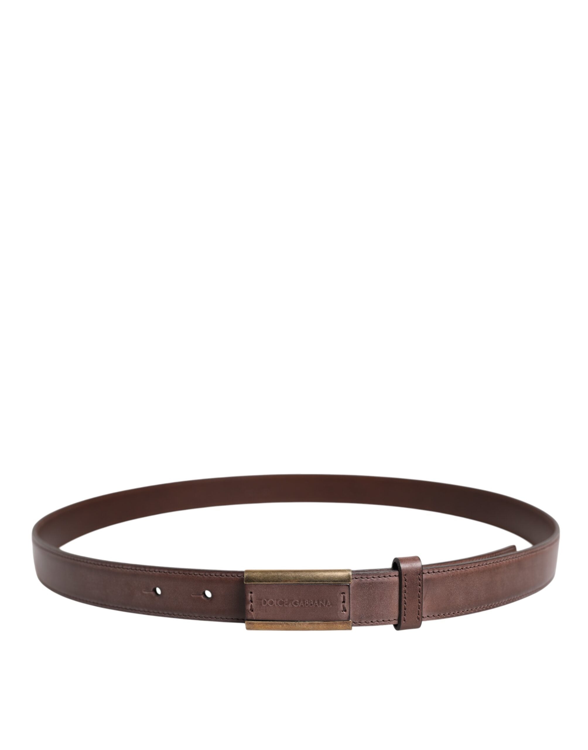 Brown Calf Leather Antique Buckle Belt