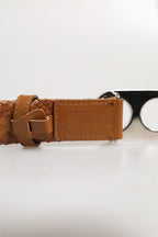 Brown Braided Metal DG Logo Buckle Belt