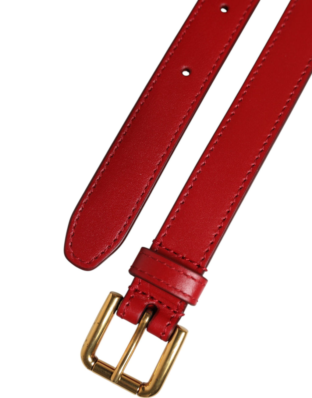 Red Logo Engraved Metal Waist Buckle Belt