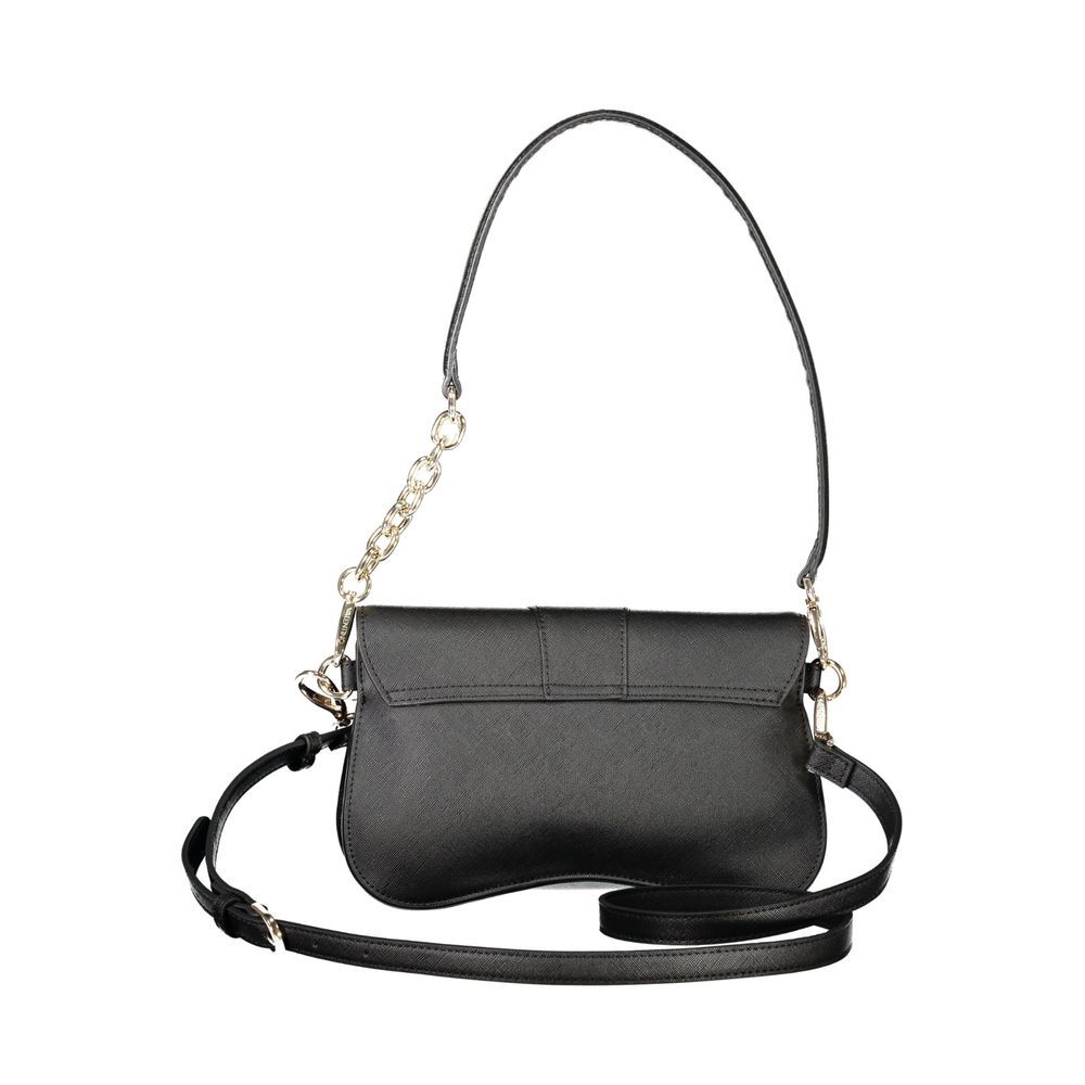 Black Polyurethane Women Handbag