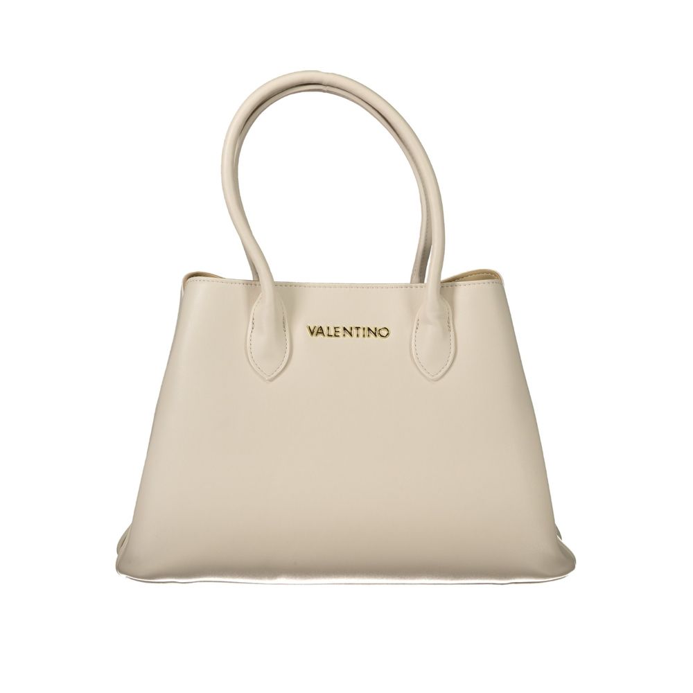 Beige Polyurethane Women Handbag