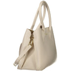 Beige Polyurethane Women Handbag