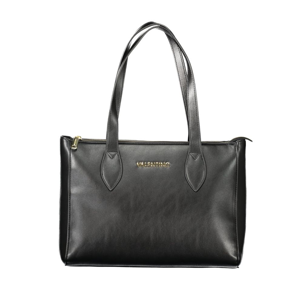 Black Polyurethane Women Handbag