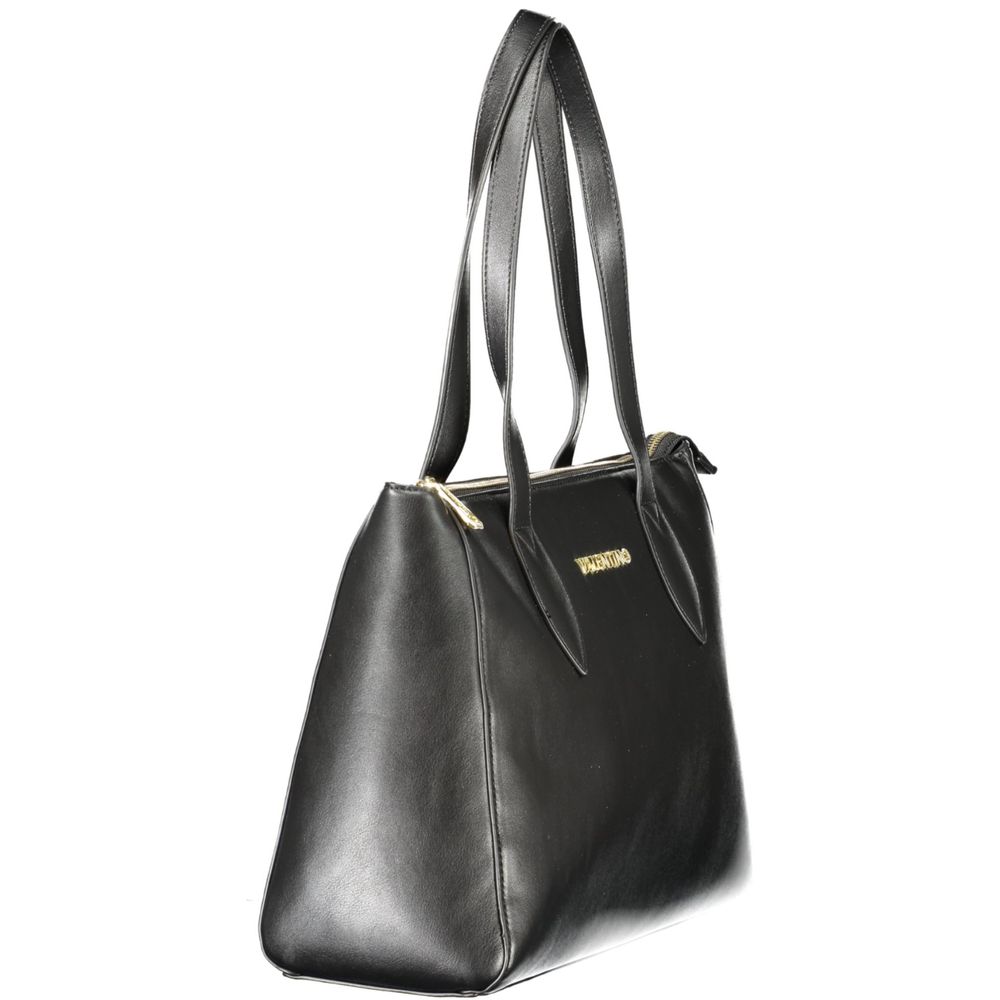 Black Polyurethane Women Handbag