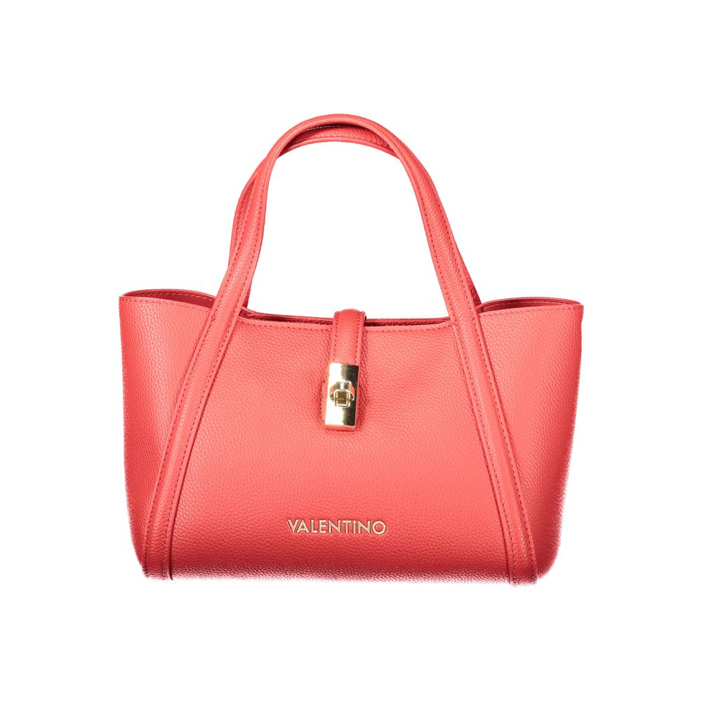 Red Polyurethane Women Handbag