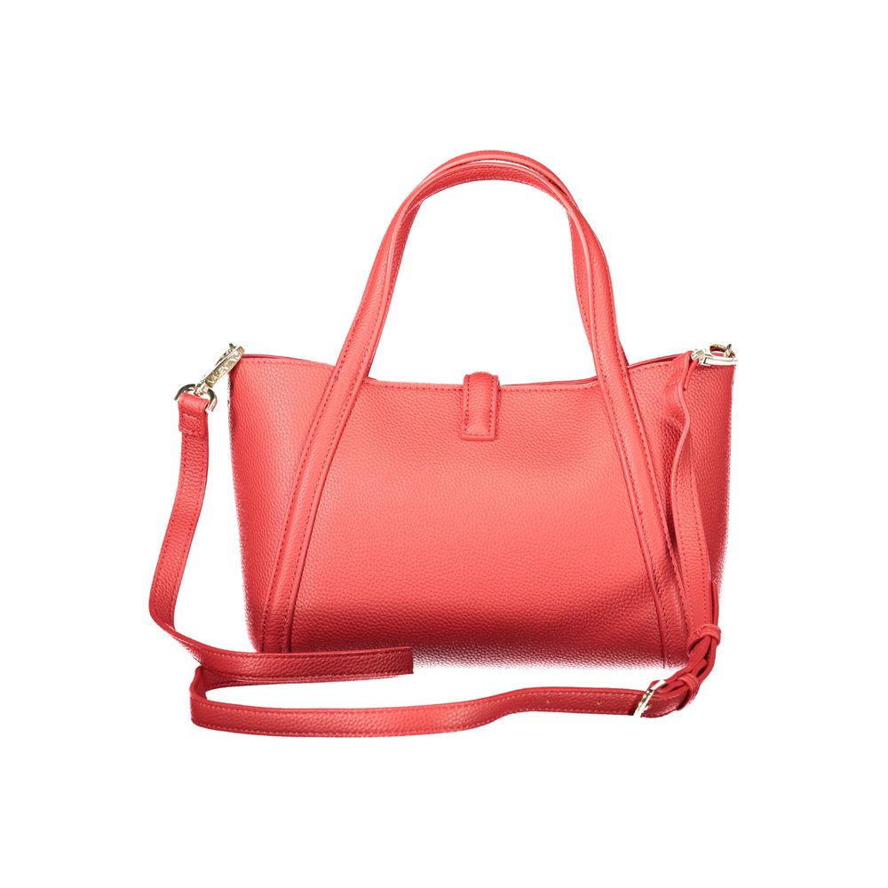 Red Polyurethane Women Handbag