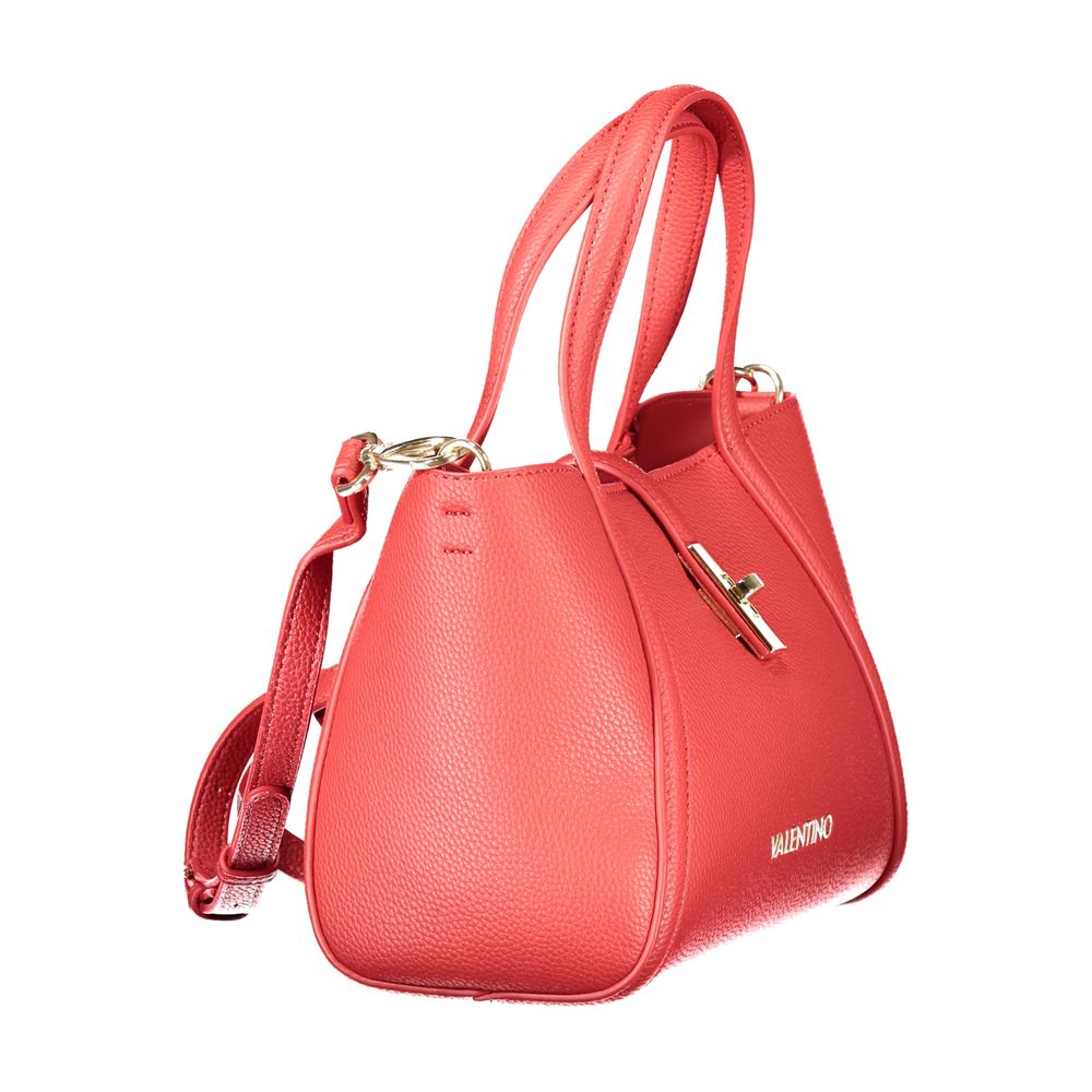 Red Polyurethane Women Handbag