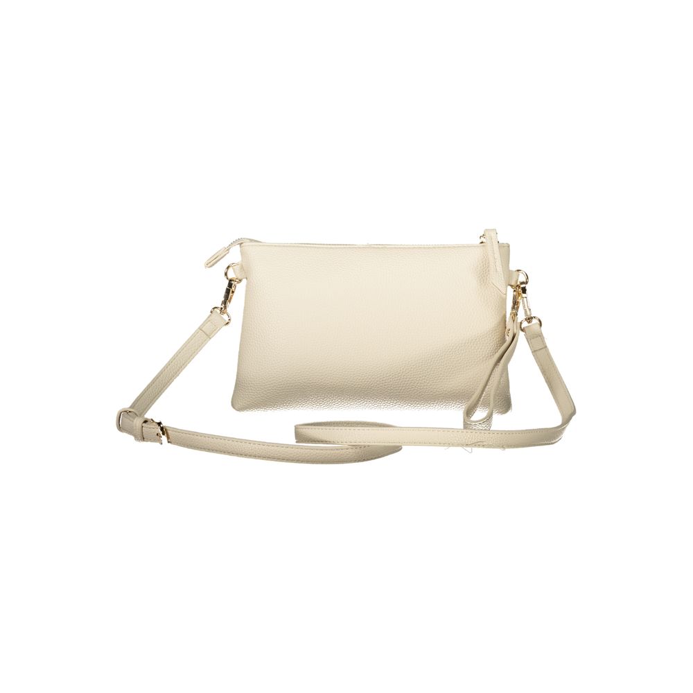 Beige Polyurethane Women Handbag