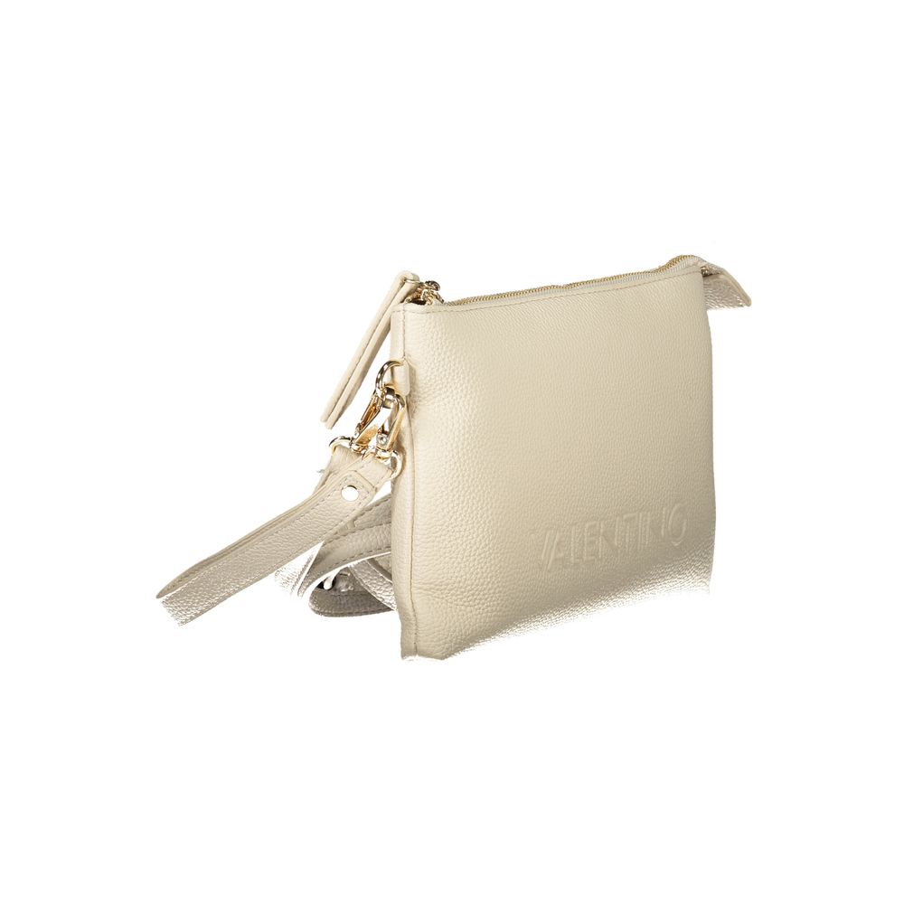 Beige Polyurethane Women Handbag
