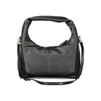 Black Polyurethane Women Shoulder Bag
