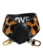Black Leopard Print Reversible Bag Shoulder Strap