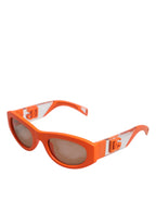 Orange Reborn To Live Oval Frame Logo Eyewear Sunglasses