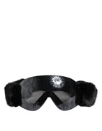 Black Bi0759 Lace Mirrored Ski Goggles Mask Sunglasses