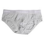 Gray Cotton Stretch Regular Brief Underwear