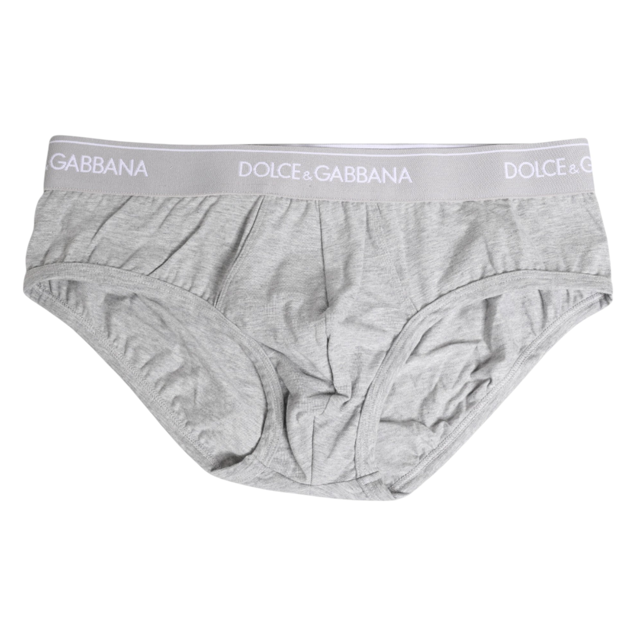 Gray Cotton Stretch Regular Brief Underwear