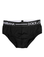 Black Cotton Stretch Regular Brief Underwear