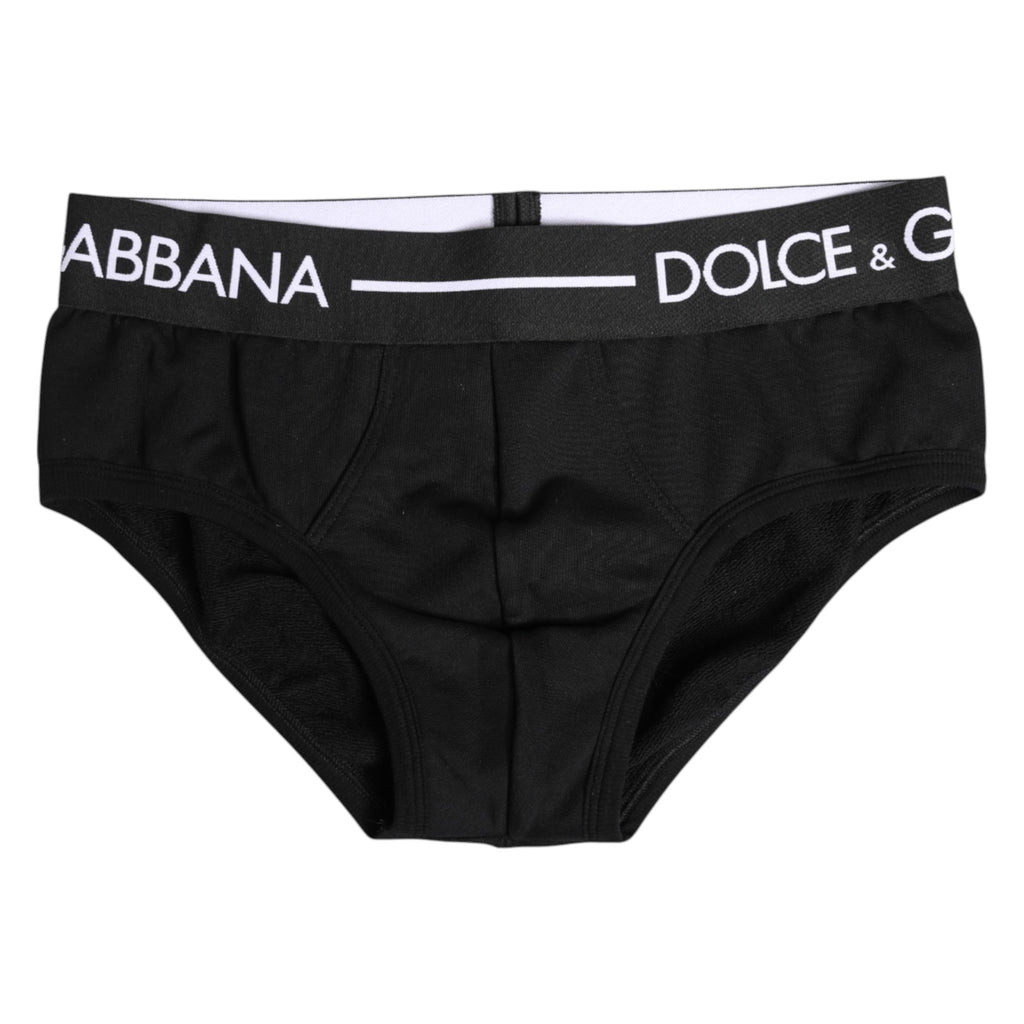 Black Cotton Stretch Regular Brief Underwear