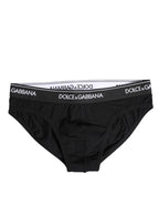 Black Cotton Stretch Regular Brief Underwear
