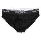 Black Cotton Stretch Regular Brief Underwear