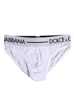 White Cotton Stretch Regular Brief Underwear