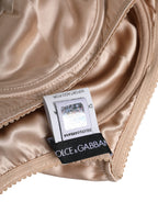 Biege Silk Underwired Balconette Bra Underwear