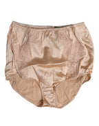Beige Silk Lace High Waist Bikini Panty Underwear