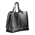 Black Polyurethane Women Handbag