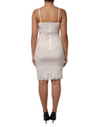 White Full Slip DG Logo Silk Dress Sleepwear