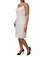 White Lace Gold DG Logo Silk Dress Sleepwear