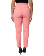 Pink High Waist Dress Tapered Pants
