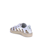 White Calf Leather Bos Taurus Low Top Sneakers