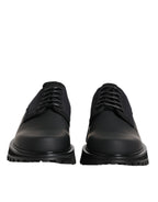 Black Leather Lace Up Trekking Dress Shoes