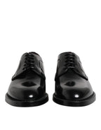 Black Calf Leather Lace Up Dress Derby Shoes