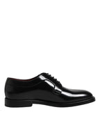 Black Calf Leather Lace Up Dress Derby Shoes