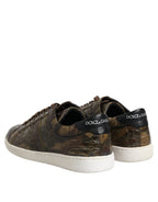 Brown Exotic Leather Low Top Sneakers Shoes