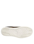 Brown Exotic Leather Low Top Sneakers Shoes