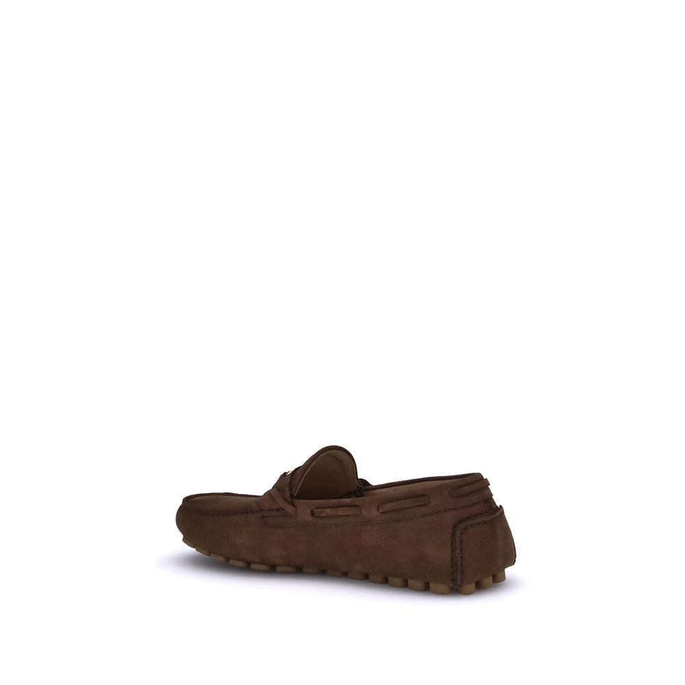 Brown Calf Leather Bos Taurus Slip-On Loafers