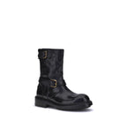 Black Calf Leather Bos Taurus Lace-Up Boots