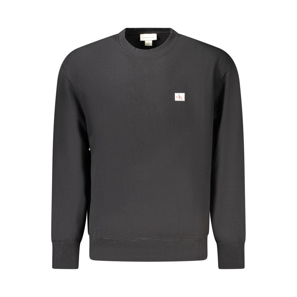 Black Cotton Men Sweatshirt