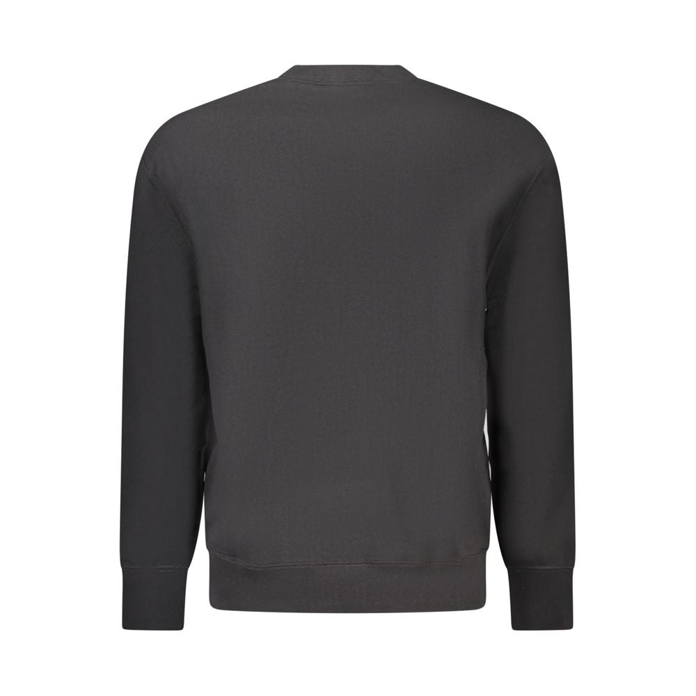 Black Cotton Men Sweatshirt