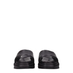 Black Leather Slippers