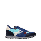 Blue Leather Athletic Sneakers