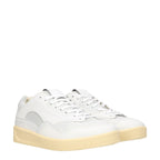 White Leather Low Top Sneakers