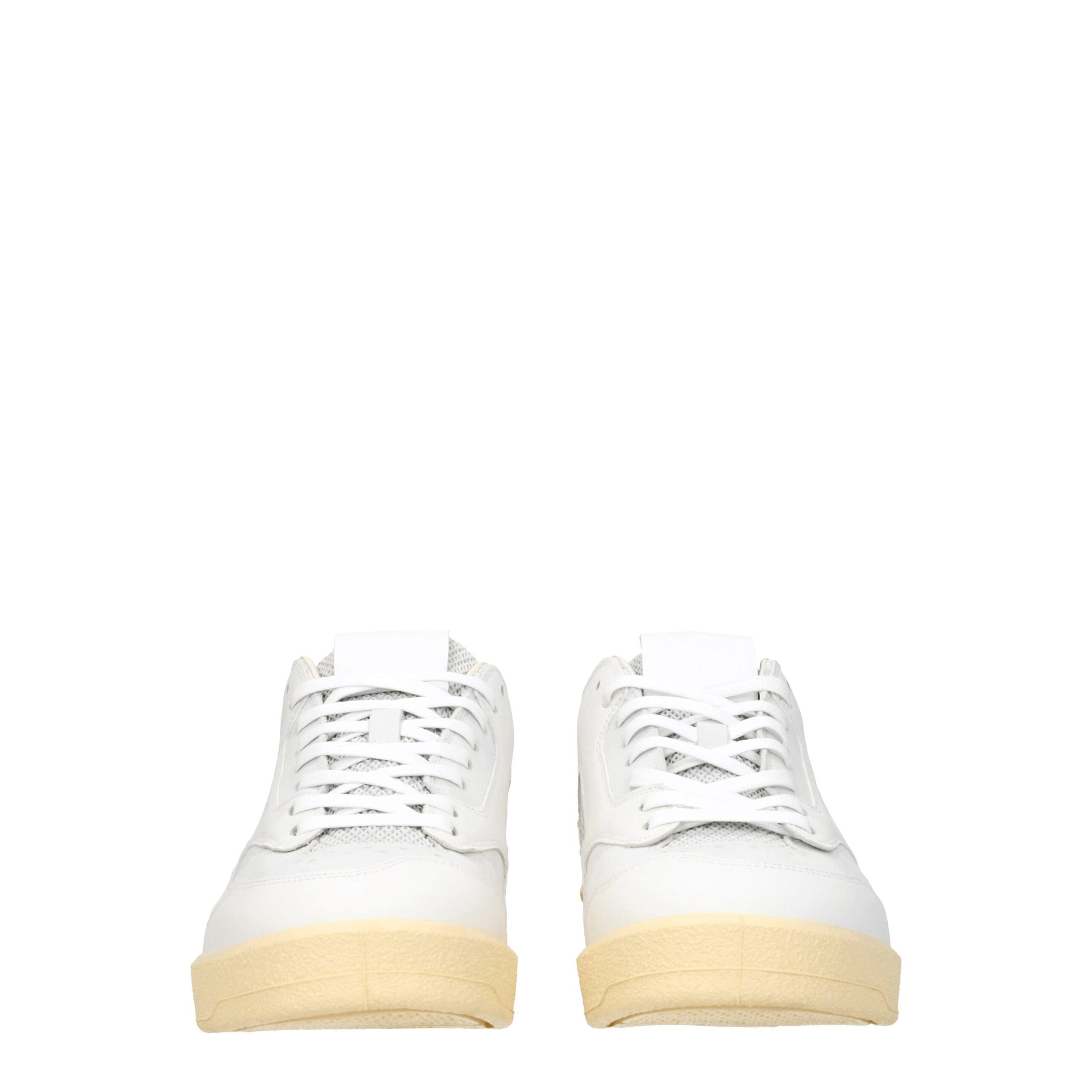 White Leather Low Top Sneakers